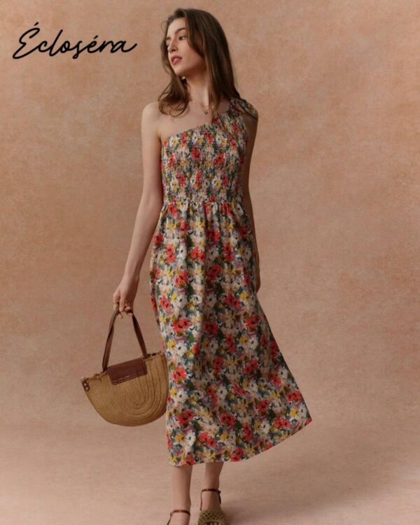 Vintage Κομψό Floral Φόρεμα