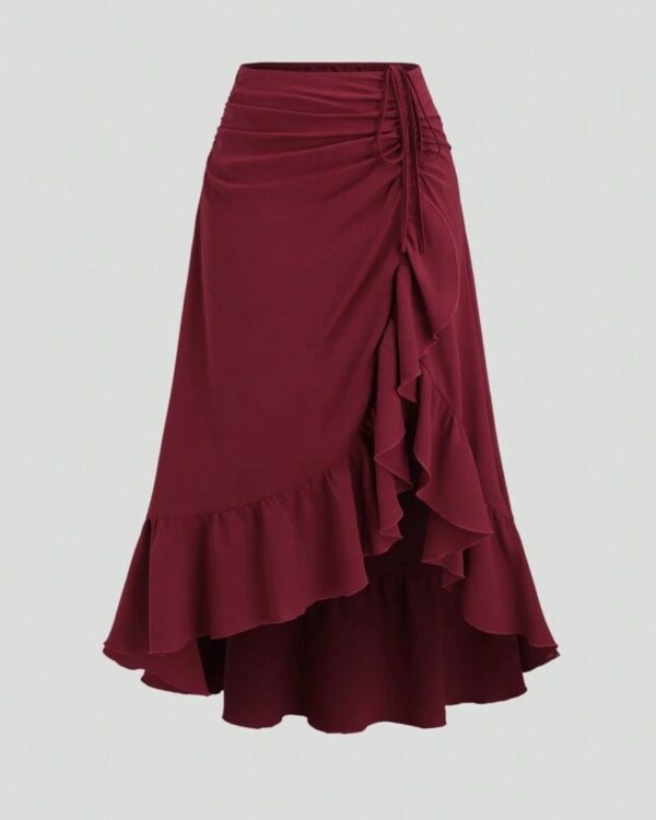 Μπορντό πλισέ/σούρα φούστα