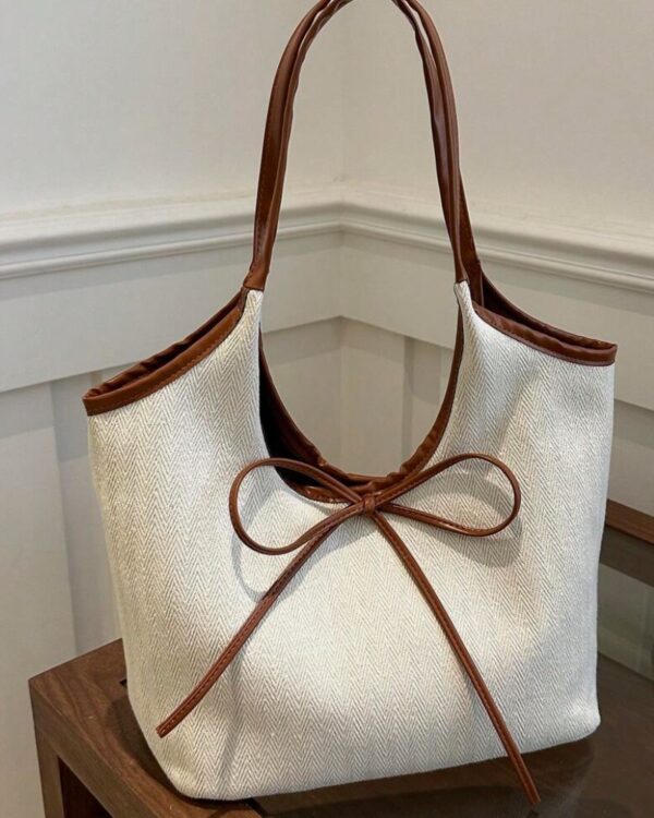 Τσάντα Ώμου Δερματίνη Μπεζ-Καφέ