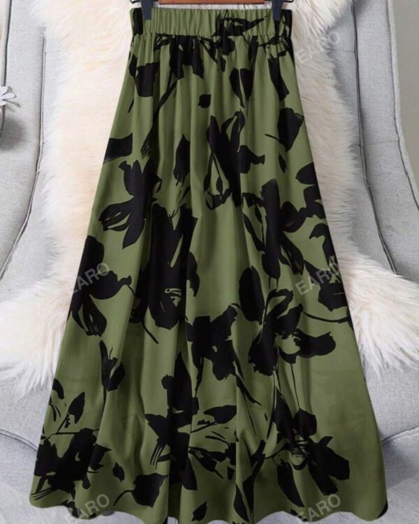 Φούστα με χακί/μαύρο καμουφλάζ ή floral pattern