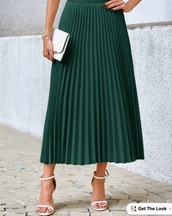 Πλισέ φούστα σε πράσινη/σκούρη απόχρωση