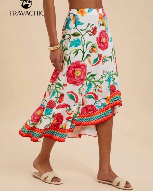 Φούστα με φλοράλ print σε κόκκινες