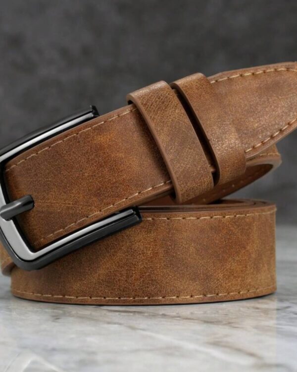 Ανδρική Δερμάτινη Ζώνη – Σκούρο Καφέ